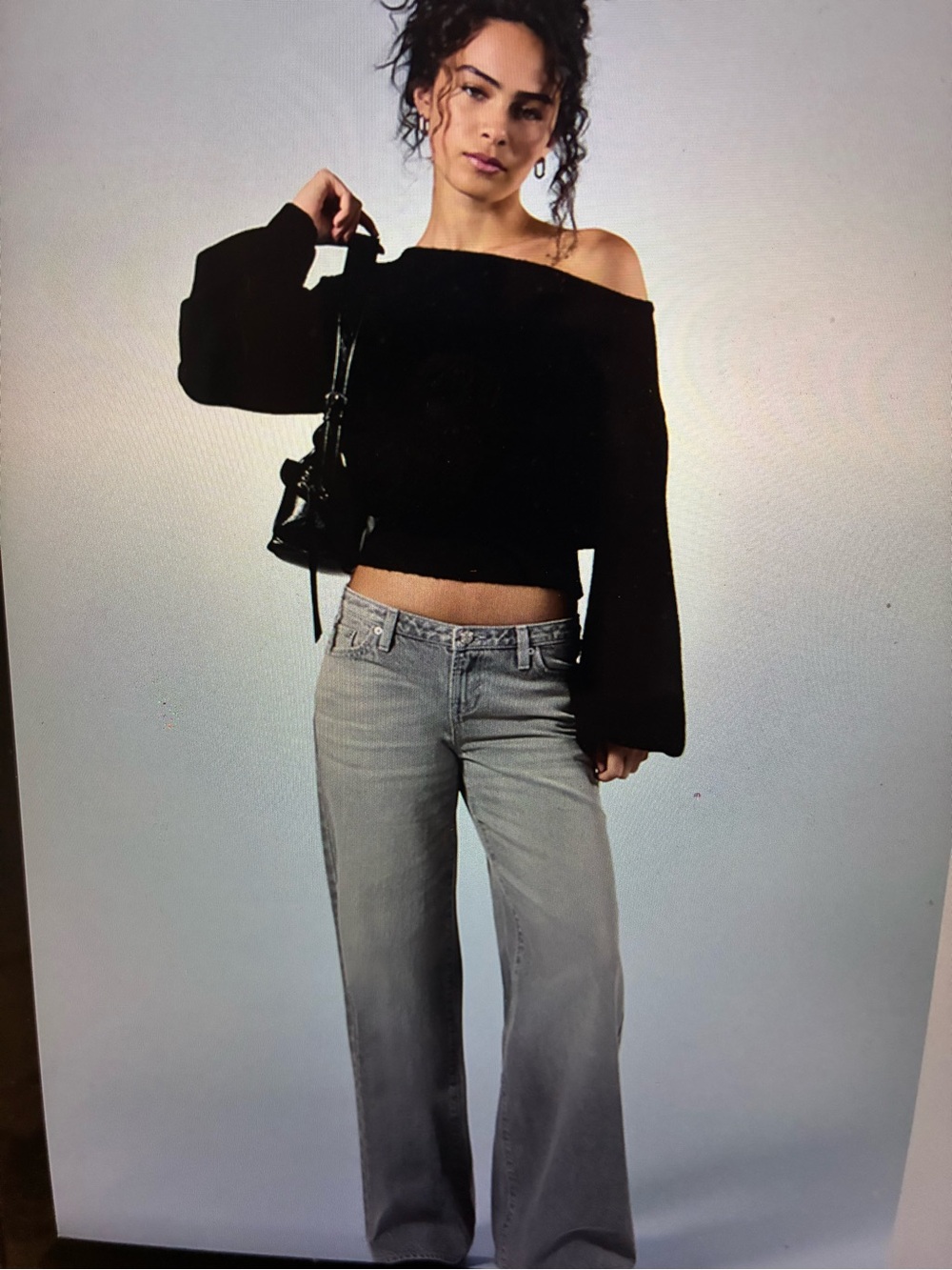 Zara Wide-Leg Light Grey Jeans